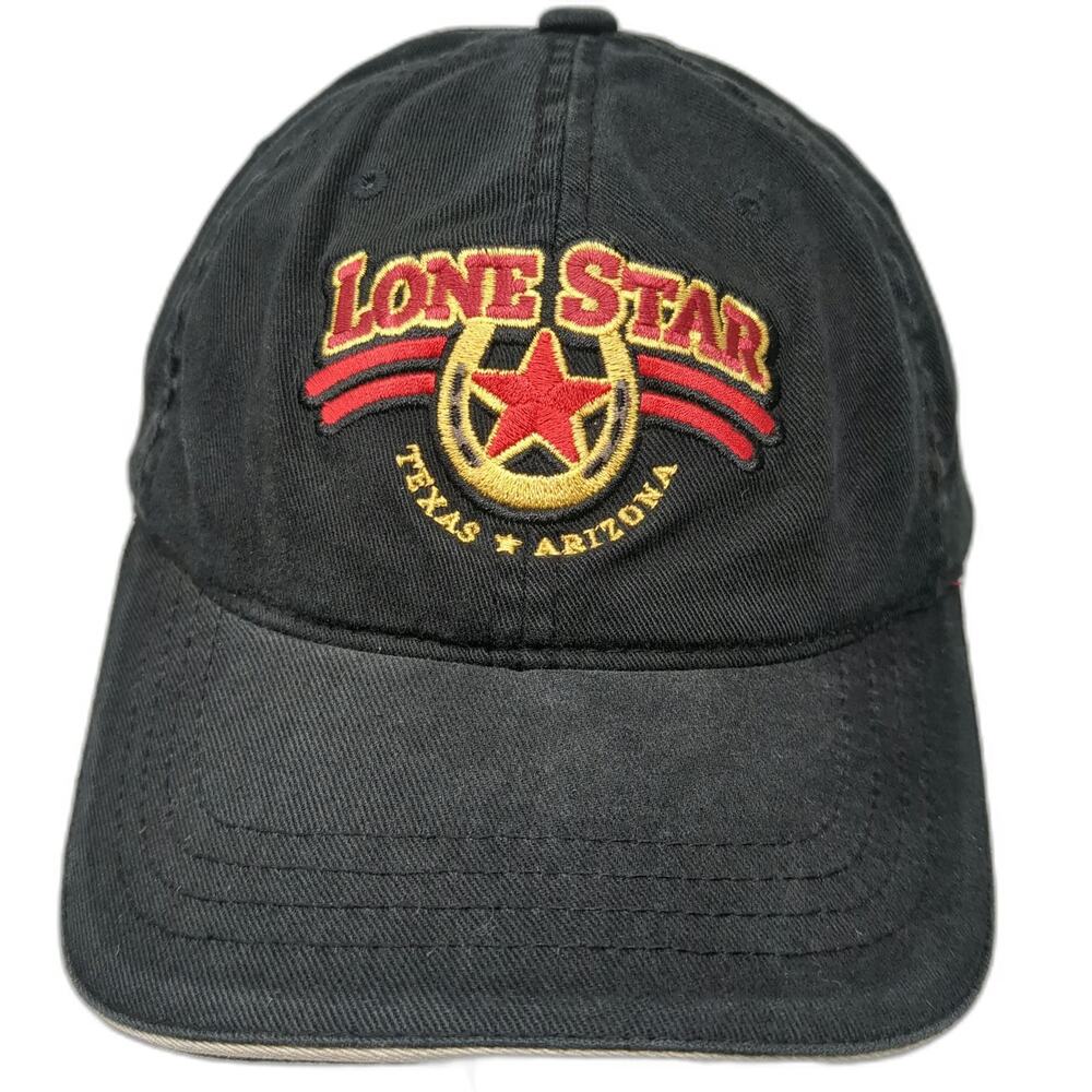 Flexfit Yupoong Baseball Cap Black One Size Lone Star Texas Arizona Hat Sewn